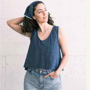 MAIWA 100% handspun and handwoven silk tank‎ top size S